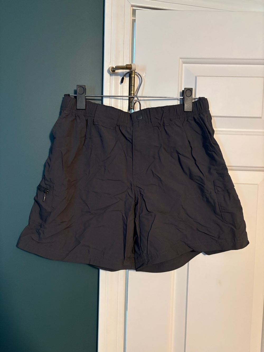 Columbia Women's Dark Gray Athletic Shorts with Zip Pocket